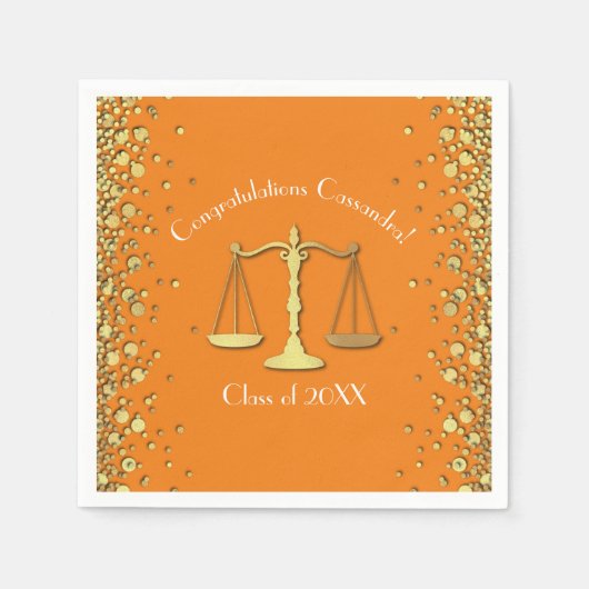 Lawyer Afstuderen Sinaasappel Gold Servet (Voorkant)