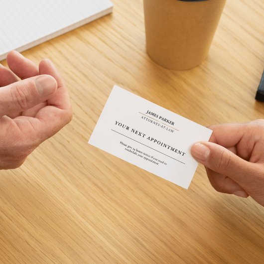 Lawyer Attorney At Law Classy White Afsprakenkaartje