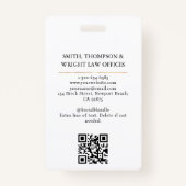 Lawyer Attorney At Law Classy White Badge (Achterkant)