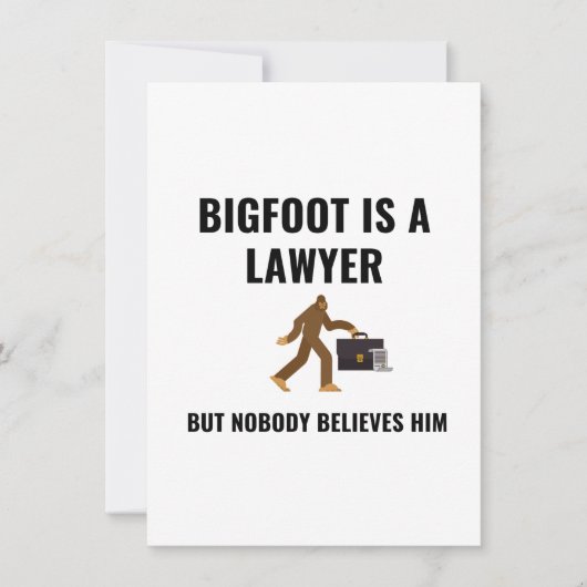 LAWYER BIGFOOT FEESTDAGENKAART (Voorkant)
