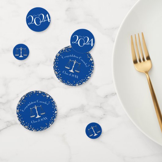 Lawyer Blue Silver Afstuderen Confetti (Groep)