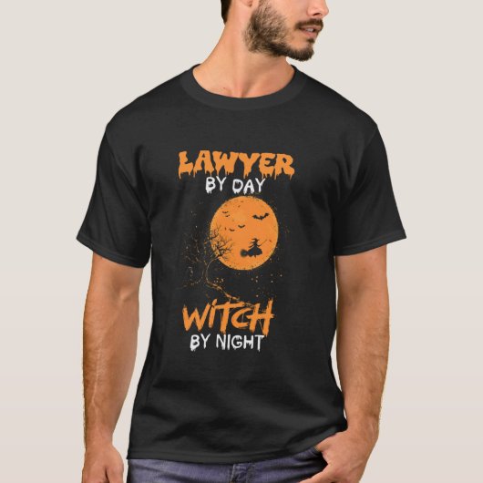 Lawyer By Day Witch By Night Grappige Advocaten Ha T-shirt (Voorkant)