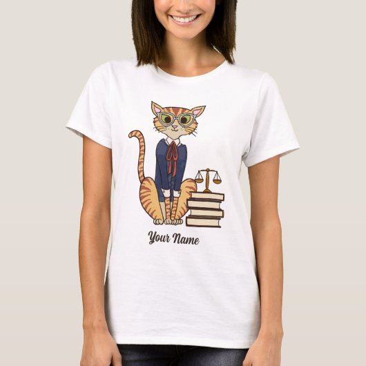 Lawyer Cat - Oranje Tabby Attorney Cat Lover T-shirt (Voorkant)