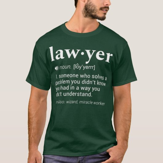 Lawyer Dictionary Definition Funny Gag Design T-shirt (Voorkant)