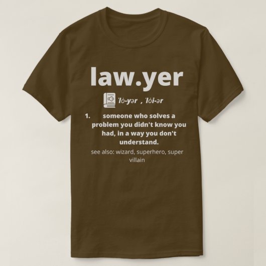 Lawyer Dictionary Definition Funny Gag Gifts for L T-shirt (Design voorkant)