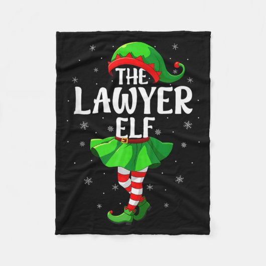 Lawyer Elf Christmas Girls Women Elf Squad Xmas Fa Fleece Deken (Voorkant)