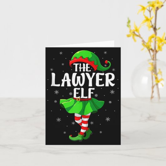 Lawyer Elf Christmas Girls Women Elf Squad Xmas Fa Kaart (Gele Bloem)