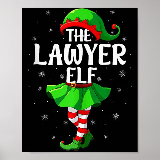 Lawyer Elf Christmas Girls Women Elf Squad Xmas Fa Poster (Voorkant)