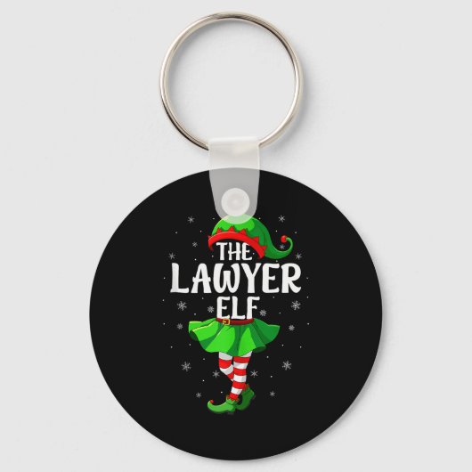 Lawyer Elf Christmas Girls Women Elf Squad Xmas Fa Sleutelhanger (Voorkant)