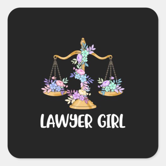 Lawyer Girl Vierkante Sticker (Voorkant)