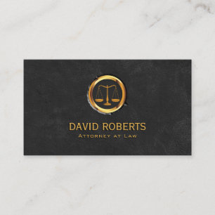 Lawyer Gold Scale Logo Black Attorney for Law Visitekaartje