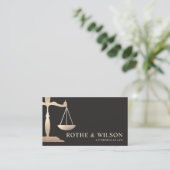 Lawyer Gold Scales of Justice Dark Brown Visitekaartje (Staand voorkant)