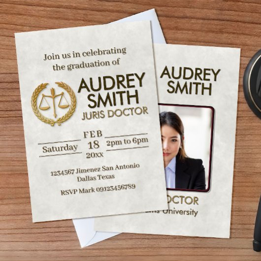 Lawyer Graduation with Photo Kaart