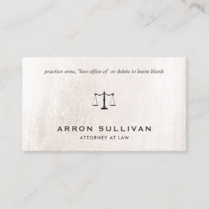 Lawyer Ivory White Marble Visitekaartje