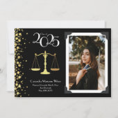 Lawyer Law School Gold Afstuderen Black Kaart (Voorkant)