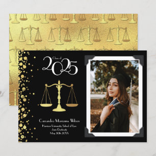 Lawyer Law School Gold Afstuderen Black Kaart