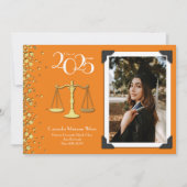 Lawyer Law School Gold Afstuderen Oranje Kaart (Voorkant)