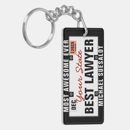 Lawyer License Bord Funny Sleutelhanger (Voorkant Links)