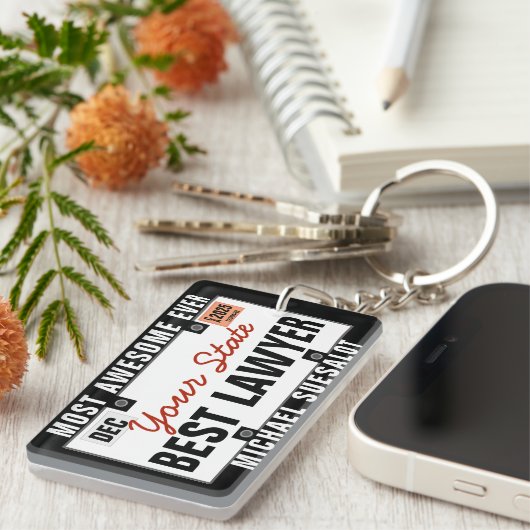 Lawyer License Bord Funny Sleutelhanger (Voorkant Rechts)