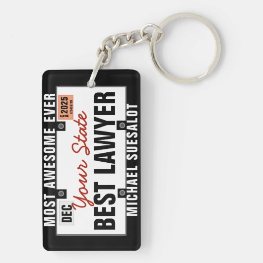 Lawyer License Bord Funny Sleutelhanger (achterkant)