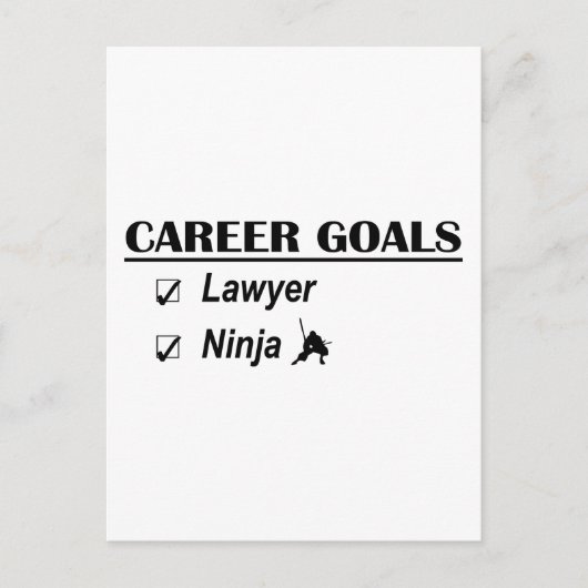 Lawyer Ninja Career Goals Briefkaart (Voorkant)