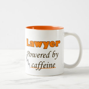 Lawyer Powered by caffeine Tweekleurige Koffiemok