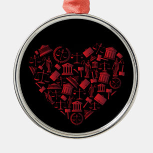 Lawyer Red Heart - Love Law Grunge Art Metalen Ornament