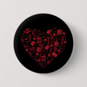 Lawyer Red Heart - Love Law Grunge Art Ronde Button 5,7 Cm (Voorkant)