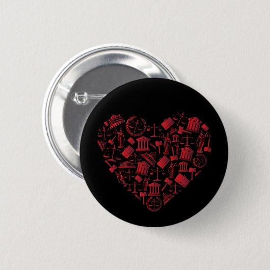 Lawyer Red Heart - Love Law Grunge Art Ronde Button 5,7 Cm (Voorkant /achterkant)