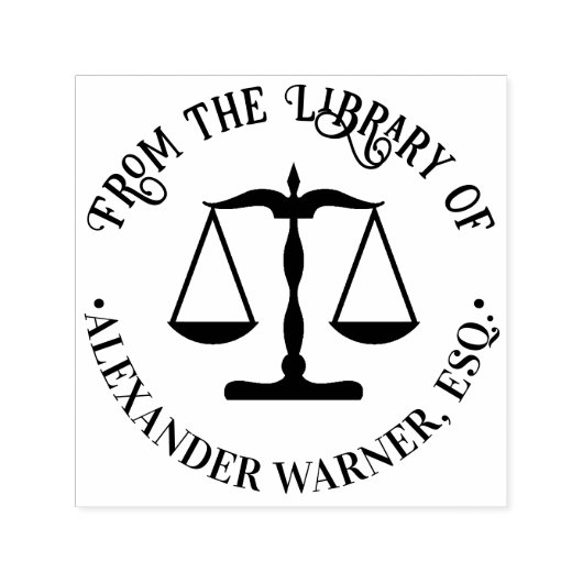 Lawyer Scales of Justice #2 Law Legal Library Book Zelfinktende Stempel (Design)