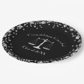 Lawyer School Afstuderen Zwart Zilver Papieren Bordje (Gekanteld)