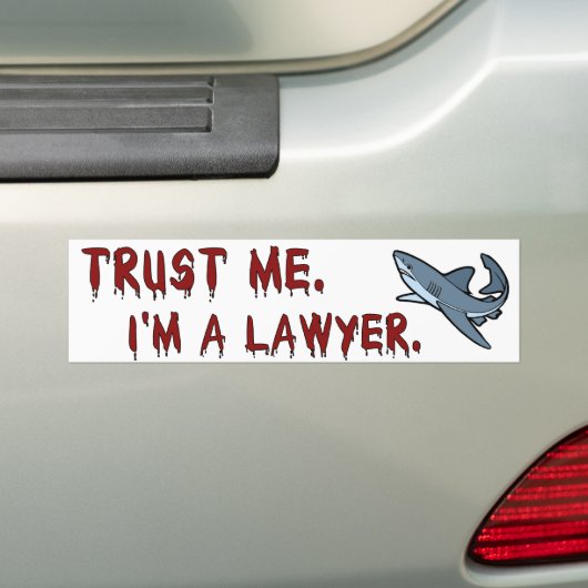 Lawyer Shark Trust Me Bumpersticker (Op auto)