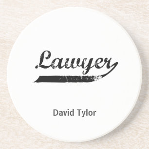 Lawyer-typografie Zandsteen Onderzetter