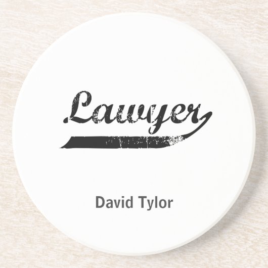 Lawyer-typografie Zandsteen Onderzetter (Voorkant)