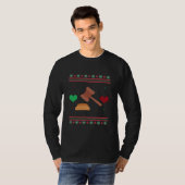Lawyer Ugly Christmas Sweater Judge Attorney T-shirt (Voorkant volledig)