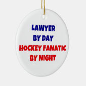 Lawyer van Day Hockey Fanatic by Night Keramisch Ornament (Rechts)