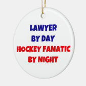 Lawyer van Day Hockey Fanatic by Night Keramisch Ornament (Links)