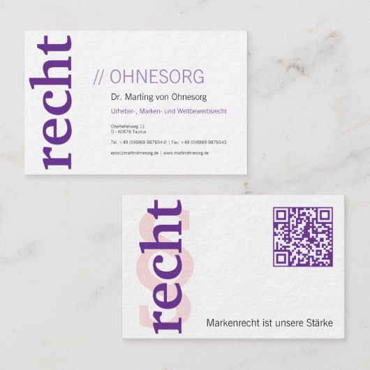 Lawyer With § Business Card Visitekaartje (Voorkant / Achterkant)