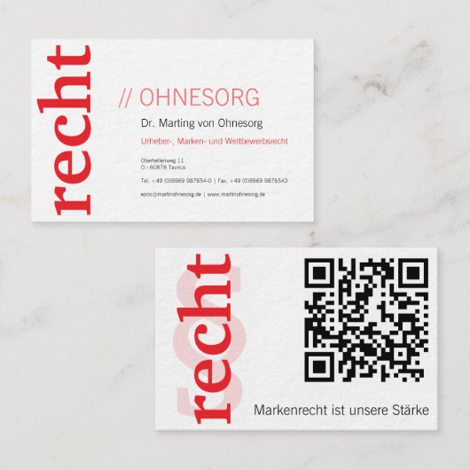 Lawyer With § Business Card Visitekaartje (Voorkant / Achterkant)