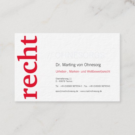 lawyer with red QR Code business card Visitekaartje (Voorkant)