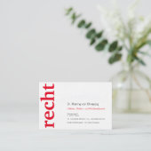 lawyer with red QR Code business card Visitekaartje (Staand voorkant)