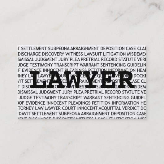 Lawyer Words Visitekaartje (Voorkant)