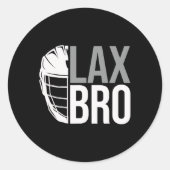 Lax Bro Funny Lacrosse Speler Boy Kinder Ronde Sticker (Voorkant)