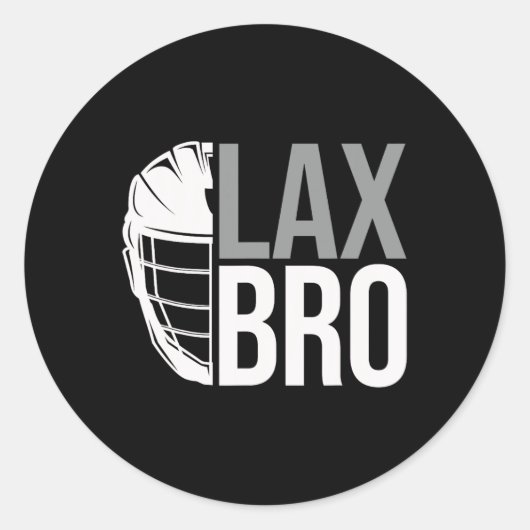Lax Bro Funny Lacrosse Speler Boy Kinder Ronde Sticker (Voorkant)