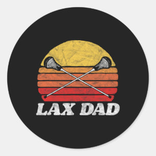 Lax Dad X Crossed Lacrosse Sticks 80s Suns Ronde Sticker