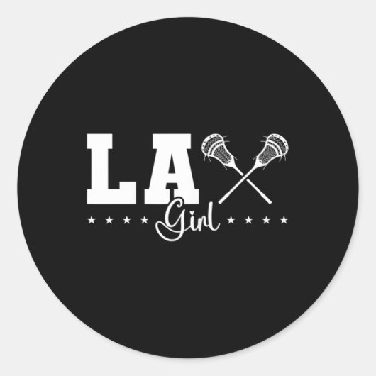 Lax Girl Lacrosse Player Ronde Sticker (Voorkant)
