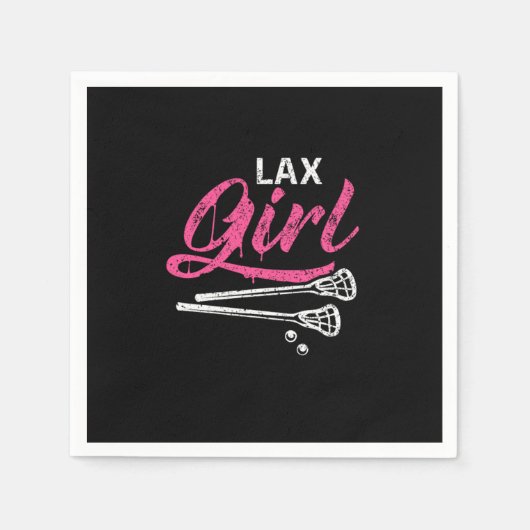 Lax Girl Lacrosse Stick Lacrosse Player Servet (Voorkant)
