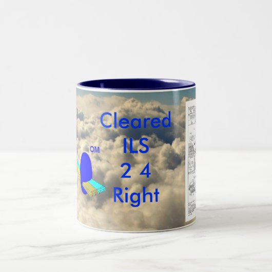 LAX ILS 24R, ILS-afbeelding, ... Tweekleurige Koffiemok (Center)