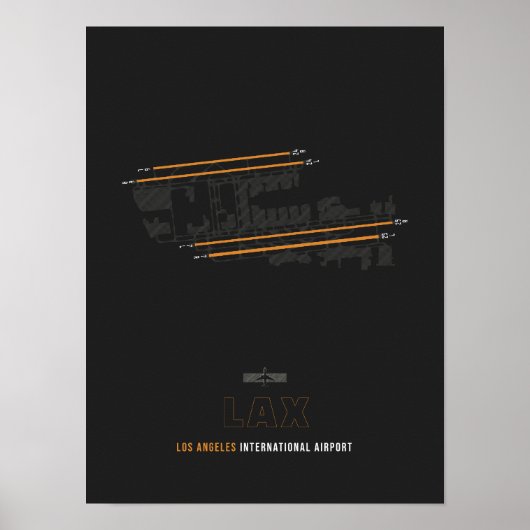 LAX - Los Angeles Airport Runway Diagram Poster (Voorkant)