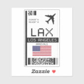 LAX Los Angeles Boarding Pass - Reizen naar Califo Sticker (Vel)